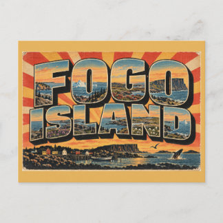 Fogo Island NL Coastline Icebergs Barrens Art Postcard