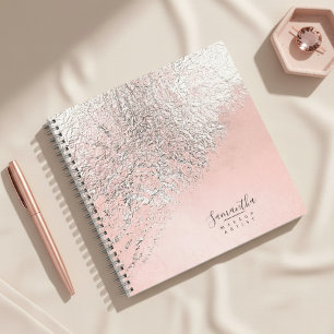 Foil Abstract Silver Rose Gold ID775 Notebook