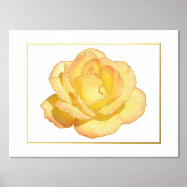 Foil Accent Yellow Rose Print Poster (Front)