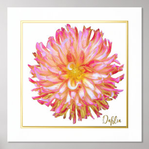 Foil Accents Dahlia Print Poster
