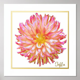 Foil Accents Dahlia Print Poster