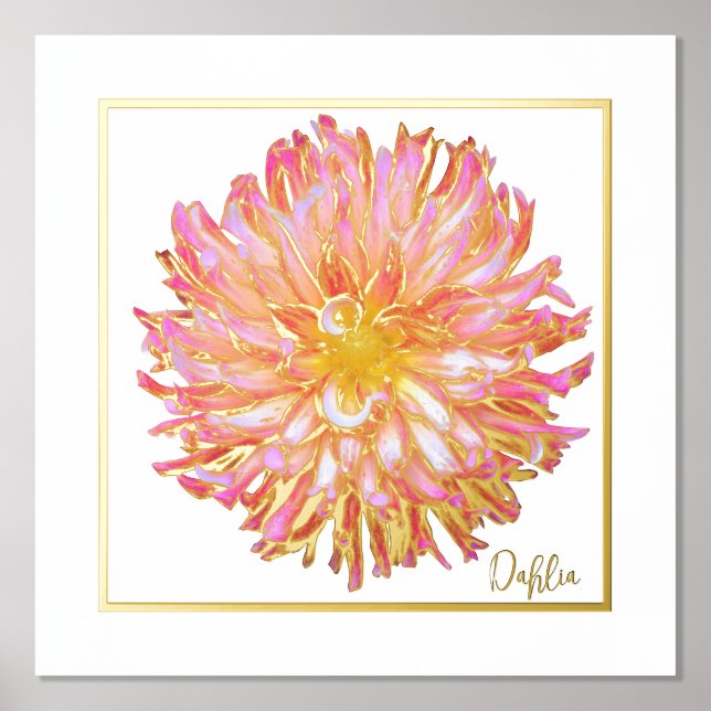 Foil Accents Dahlia Print Poster (Front)