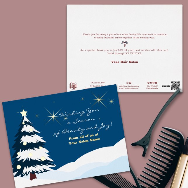 Foil Accents Silent Starry Night Holiday Card (Foil Accents Silent Starry Night Holiday Card)