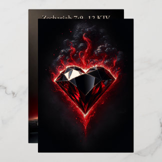 Foil Adamant Heart | Zechariah 7:9–12 KJV Card