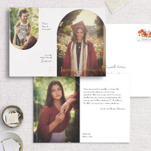 Foil Arch 2 Photo Then/Now Graduation Announcement