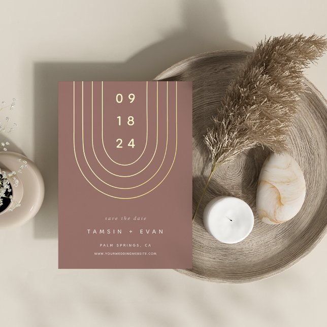 Foil Arch | Modern Minimal Save the Date Card (Creator Uploaded)