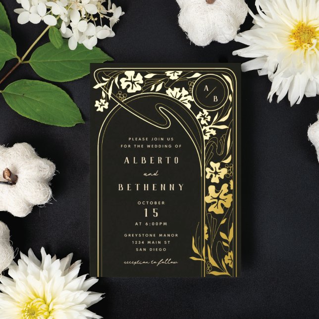 Foil Art Nouveau Arch Foil Invitation (Creator Uploaded)