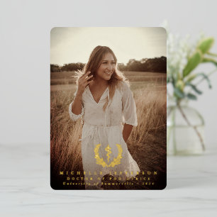 Foil Asclepius Med School Graduation Announcement