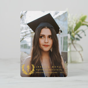 Foil Asclepius Med School Graduation Announcement