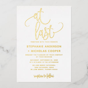 Foil At Last Lovely Script Typography Wedding