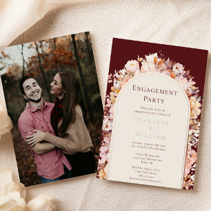 FOIL Autumn Burgundy Arch Photo Engagement Party