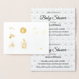 Foil Baby Shower Invite Elegant Luxury