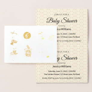 Foil Baby Shower Invite Luxury Elegance