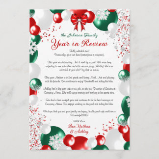 Foil Balloon Christmas Letter Template Stationary