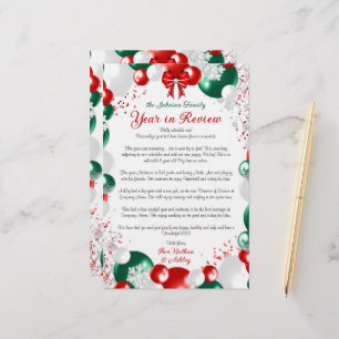 Foil Balloon Christmas Letter Template Stationary Stationery