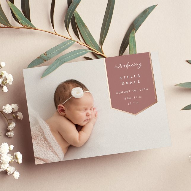Foil Banner Overlay | Photo Birth Announcement (Creator Uploaded)