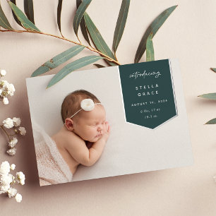 Foil Banner Overlay   Photo Birth Announcement