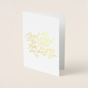 Foil Bible verse card, John 3:16 Card