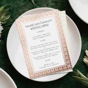 Foil Border Wedding Menu Template