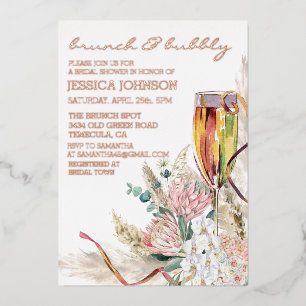 Foil Brunch Bubbly Bridal Shower Boho Champagne