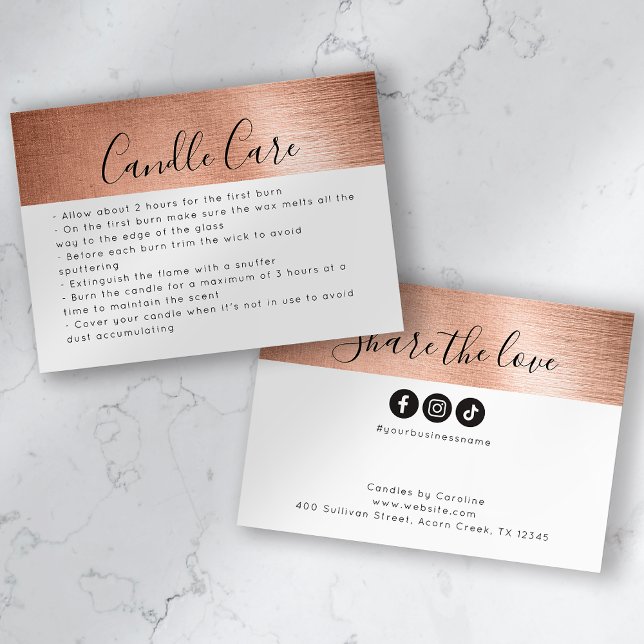 Foil Candle Care Share the Love Insert Card (Creator Uploaded)