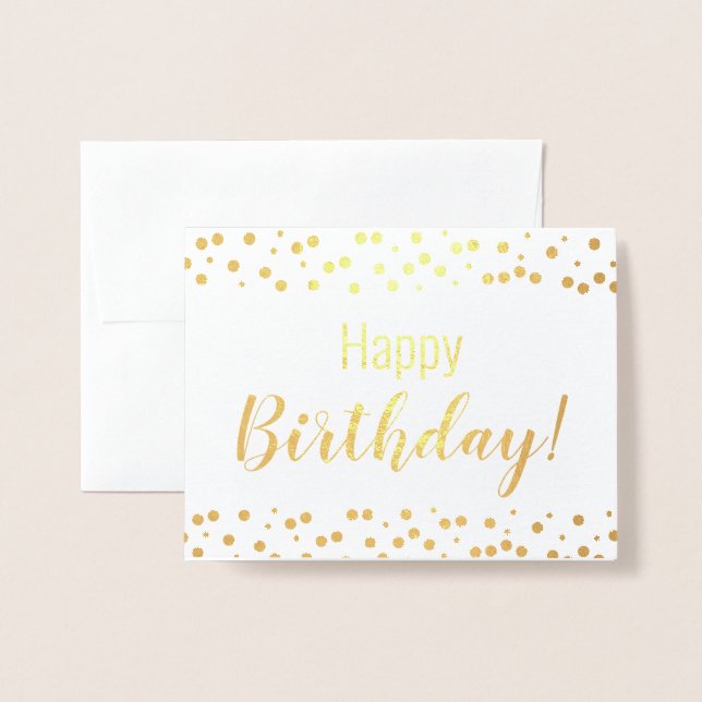 Foil Card - Happy Birthday! - Personalised (Front With Envelope)