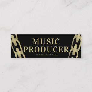 Foil Chain Music Industry Producer DJ  BLACK Mini Business Card
