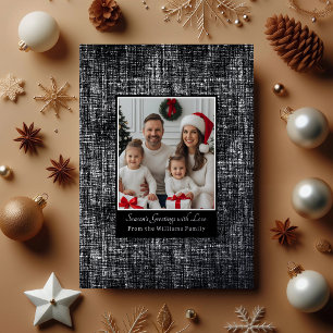 Foil Christmas Card Template Photo Rustic Textured
