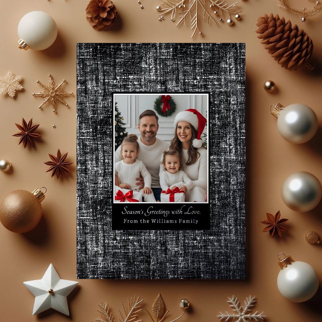 Foil Christmas Card Template Photo Rustic Textured (Creator Uploaded)