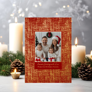 Foil Christmas Card Template Photo Rustic Textured