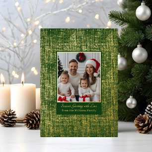 Foil Christmas Card Template Photo Rustic Textured