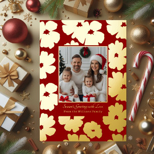 Foil Christmas Card Template Photos Holiday Red