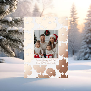 Foil Christmas Card Template Photos Modern Floral