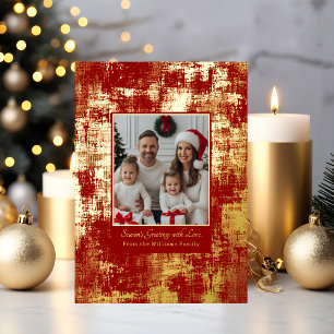 Foil Christmas Card Template Photos Rustic Texture