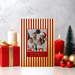 Foil Christmas Cards Templates Family 2 Photos