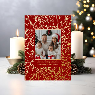 Foil Christmas Cards Templates Family 2 Photos 