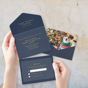 Foil Christmas Invitation with Photo Option