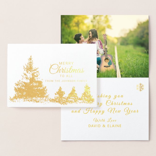 Foil  Christmas Photo Card with Trees (Display)