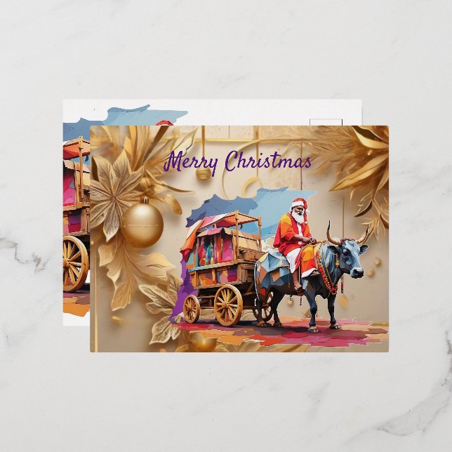 Foil Christmas Post Card (Front/Back)