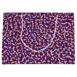 Foil Confetti Hearts, Patriotic-GIFT BAG L