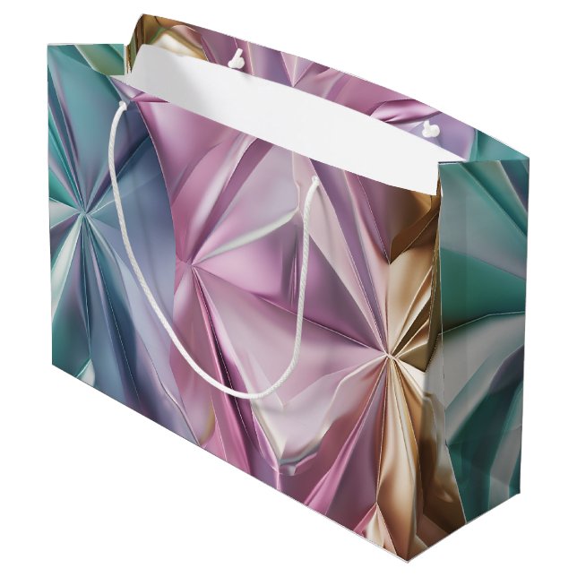 Foil Crinkle Pattern Large Gift Bag (Back Angled)