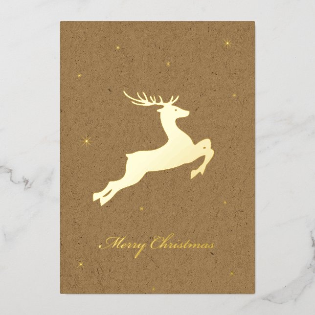 Foil Deer Christmas Card (Front)