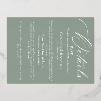 Foil Detail Card for Invitation Packs