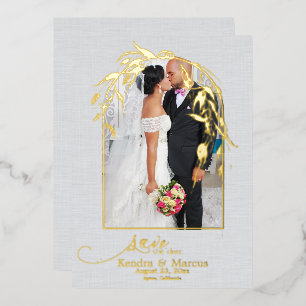 Foil Dusty Blue Eucalyptus Archway YOUR PHOTO