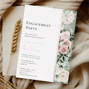 FOIL Dusty Rose Gold Sage Vintage Engagement Party
