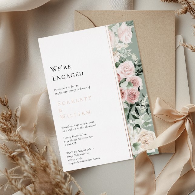 FOIL Dusty Rose Gold Sage Vintage We're Engaged (Creator Uploaded)