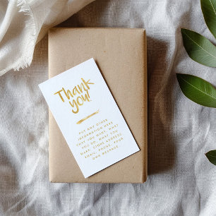 Foil effect thank you insert card social links