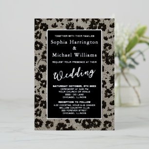 Foil Elegant Modern Floral Editable Template Black
