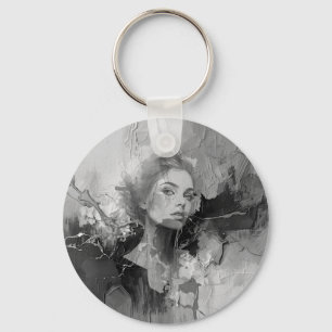 Foil Favour - female portrait art,contemporary Key Ring