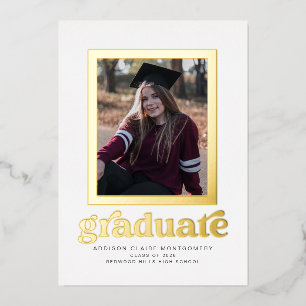 Foil Frame Graduation Announcement and Invitation